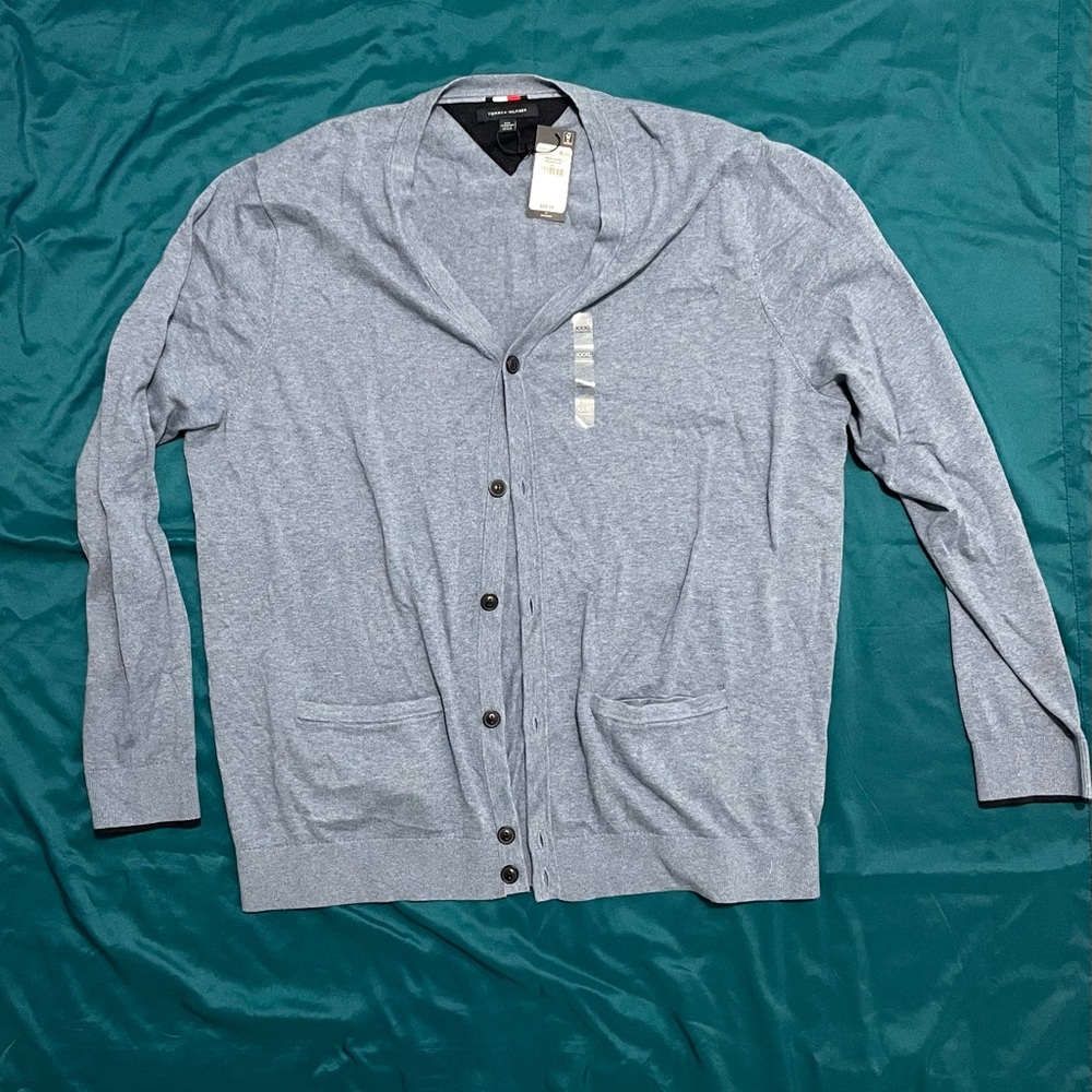blue tommy hilfiger cardigan